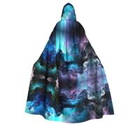 Unisex Adult Halloween Hooded Cloak - 3D Graphics Universe Space Full Print Costume Cape for Cosplay, Party, and Themed Events