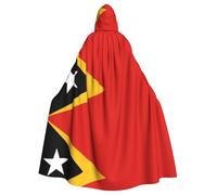 Unisex Adult Halloween Hooded Cloak â€“ Egyptian flag Full Print Costume Cape for Cosplay, Party, and Themed Events, Democratic Republic of Timor-leste, One size
