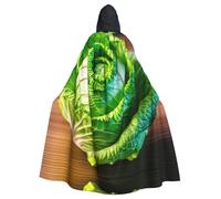 Unisex Adult Halloween Hooded Cloak - Bright Cabbage Full Print Costume Cape for Cosplay, Party, and Themed Events