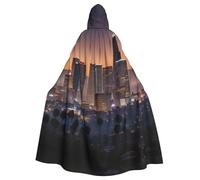 Unisex Adult Halloween Hooded Cloak - Los Angeles Skyline Full Print Costume Cape for Cosplay, Party, and Themed Events