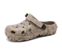 Unisex Adult Offroad Sport Clog Lightweight Waterproof Garden Clogs Outdoor Athletic Sports Sandals Slip On Mules with Adjustable Strap Comfortable Water Beach Shoes Slippers Khaki