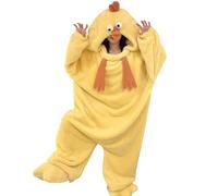 Unisex Adult Onesie Pajamas Animal One Piece Costume Cosplay Sleepwear Christmas Party Costume Chicken Fancy Dress Halloween (Chicks (No shoes),M)