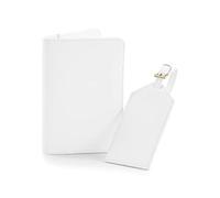 Unisex Adults BG755 Saffiano Leather Passport Holder & Tag Boutique Travel Set (Soft White, One Size)