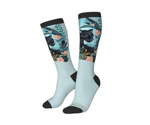 Unisex,Adults Compression Socks Black Panther Flower Illustration Sports Socks Soft Walking Socks Vintage Socks For Trainer Summer Running
