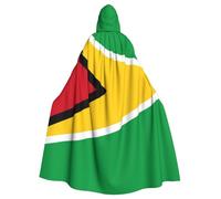 Unisex Adults Hooded Cape Cloak, Cute Flag of Guyana Print Capes, for Christmas Magician Themed Parties Costumes