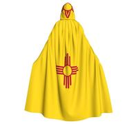 Unisex Adults Hooded Cape Cloak, Cute Flag of New Mexico Print Capes, for Christmas Magician Themed Parties Costumes