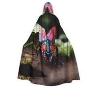 Unisex Adults Hooded Cape Cloak, Cute Strange Insects Print Capes, for Christmas Magician Themed Parties Costumes
