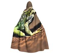 Unisex Adults Lizard Hd Print Long Hooded Cloak Cosplay Costumes For Parties And Theme Events