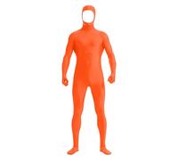 Unisex Adults' Men'S Women'S Open Face Spandex Unitard Orange Morph Suit Mask Costume Full Bodysuit Halloween Costumes Suit Unisex Funny Open Face Full Body Suits Stretch Spandex