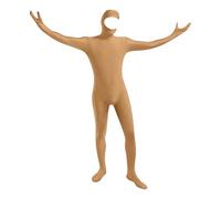 Unisex Adults' Men'S Women'S Open Face Spandex Unitard Orange Morph Suit Mask Costume Full Bodysuit Halloween Costumes Suit Unisex Funny Open Face Full Body Suits Stretch Spandex