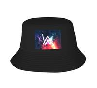 Unisex Alan DJ Bucket Music Caps Adult Double Layer Bucket Hat Sun Protection Outdoor Hat Foldable & Essential for All Seasons