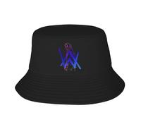 Unisex Alan DJ Bucket Music Caps Adult Double Layer Bucket Hat Sun Protection Outdoor Hat Foldable & Essential for All Seasons