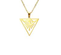 Unisex All Seeing Eye Of Providence Pendant Necklace Stainless Steel Triangle Pyramid Evil Eyes for Women Men Amulet Jewelry fashion