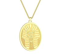 Unisex Ancient Pharaoh Skull Pendant Necklace for Men Women Egypt Amulet Religious Medallion Charm Neck Chain Jewelry Collar fashion gifts