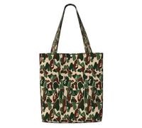 Unisex Aniaml Camouflage Green Reusable Foldable Casual Stylish Grocery Shopping Shoulder Bags Tote Bag For Beach Travel Work School