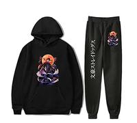 Unisex Anime Bungo Stray Dogs Hoodie Trousers Tracksuits Dazai Osamu Nakahara Chuuya Long Sleeve Sweatshirt Elastic Waist Jogging Pants 2 pcs/Set