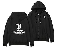 Unisex Anime Death Note Long Sleeve Hoodie kira Yagami Light Casual Zip Sweatshirts