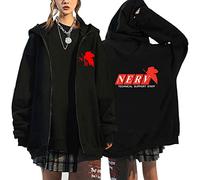 Unisex Anime Eva Hoodie Ayanami Shinji Asuka Zip Hooded Cardigan Eva Engel Cosplay Evangelion Sweatshirt