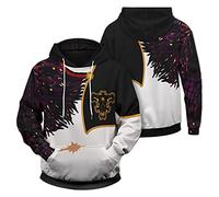Unisex Anime Zip Sweatshirt Black Clover Long Sleeve Cosplay Hoodie Black Bull Emblem Pullover for Asta Fans