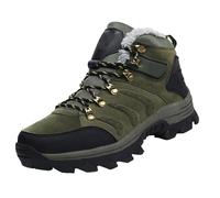 Unisex Ankle Boots, Lined Waterproof Snow Boot Thick Sole Warm Walking Shoe Outdoor Anti-Slip Lightweight Sneakers Fur Lined Thermal Footwear for Cold Weather Fashion Leisure Hiking Trainers Green