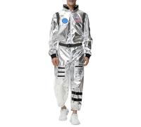 Unisex Astronaut Costume Perfect For Carnival Stage Performance a Black M