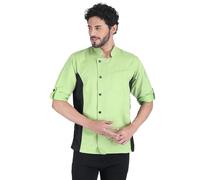 Unisex Asymmetrical Chef Jacket Coat with Side mesh for All kind of Chefs (Green, Small)