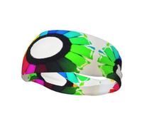 Unisex Athletic Headband for Running & Workouts, Colored Crayon Circles Print Non-Slip Cooling Sports Sweatband