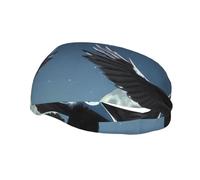 Unisex Athletic Headband for Running & Workouts, Eagle Under The Stars Print Non-Slip Cooling Sports Sweatband