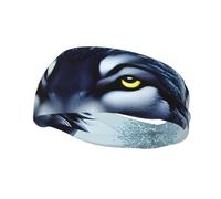 Unisex Athletic Headband for Running & Workouts, Fierce Wolf Head Print Non-Slip Cooling Sports Sweatband