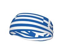 Unisex Athletic Headband for Running & Workouts, Greek Flag Print Non-Slip Cooling Sports Sweatband