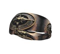 Unisex Athletic Headband for Running & Workouts, Magical Runes Compass Print Non-Slip Cooling Sports Sweatband