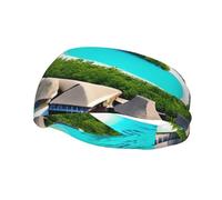 Unisex Athletic Headband for Running & Workouts, Maldives Scenery Print Non-Slip Cooling Sports Sweatband