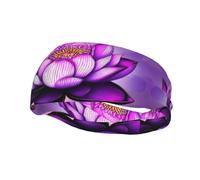 Unisex Athletic Headband for Running & Workouts, Purple Lotus Print Non-Slip Cooling Sports Sweatband