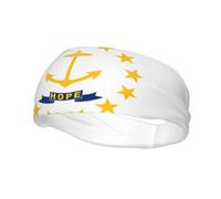 Unisex Athletic Headband for Running & Workouts, Rhode Island State Flag Print Non-Slip Cooling Sports Sweatband