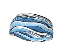 Unisex Athletic Headband for Running & Workouts, Waves Lapping at The Rocks Print Non-Slip Cooling Sports Sweatband