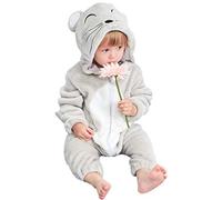 Unisex Baby Animal Costume Winter Autumn Flannel Hooded Romper Christmas Jumpsuit Kids Warm Homewear Toddler Onesie Pajamas -Mouse||6-12 Months