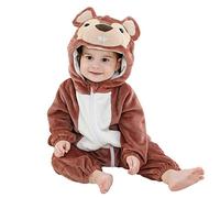 Unisex Baby Animal Costume Winter Autumn Flannel Hooded Romper Christmas Jumpsuit Kids Warm Homewear Toddler Onesie Pajamas -Squirrel||6-12 Months
