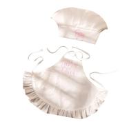 Unisex Baby Cook Costume Set Includes Apron and Cap for Newborns Photography Polyester Fabric Safe for Infants Newborns Pictures Taking Outfit
