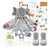 Unisex Baby Essentials Gift Set - Soft Comforter Blankets, Unique Elephant Socks, Baby Shower Present - Ideal for Newborns and Expectant Mothers