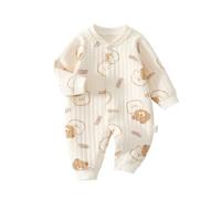 Unisex Baby Romper Sleepsuit 100% Pure Cotton Long Sleeve Bodysuit Soft Newborn Jumpsuit for Boys and Girls Breathable Infant One Piece Pajamas Baby Essentials for Sensitive Skin 0-18 Months
