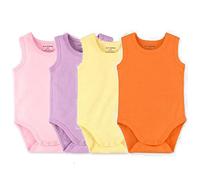 Unisex-Baby Sleeveless Onsies Tank Top Cotton Baby Bodysuit Pack Cardigan Onsies Infants