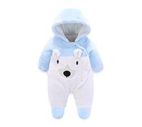Unisex Baby Toddlers Romper Boys Girls Winter Jumpsuit Plush Animal Hooded Onesie Grows Outfits Fall Outfit Autumn Light Blue