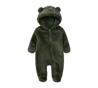Unisex Baby Toddlers Romper Girl Boy Set Autumn Winter Flannel Coat Outwear Warm Outerwear Sleepwear Funny Cosplay Zip-Up Jumpsuit Infant Outfit Army Green