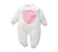 Unisex Baby Toddlers Romper Girl Boy Set Fleece Snowsuit Jumpsuit Grows Outfits Hooded Cartoon Sleepsuits Toddler Halloween Costume Infant Winter Outerwear for Boys Girls White