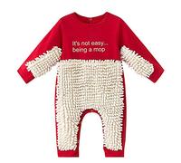 Unisex Baby Toddlers Romper Newborn Girls Boys Zipper Hooded Jumpsuit Fuzzy Warm One Piece Hoodie Cute Funny Cosplay Zip-Up Autumn Winter Outfits Red