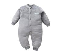 Unisex Baby Toddlers Romper Newborn Winter Hooded Fuzzy Warm Cartoon Sleepsuits Cute Zipper Clothing Gift Infant Outerwear for Boys Girls Grey