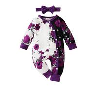 Unisex Baby Toddlers Romper Newborn Winter Hooded Girls Boys Plush Jumpsuit Coat Outwear Warm Outerwear Sleepwear Toddler Halloween Costume Autumn Outfits Purple
