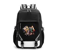 Unisex Backpack with USB Charging Port Anime Theme Demon Tanjiro Nezuko Slayers Laptop Daypacks Black School Bag