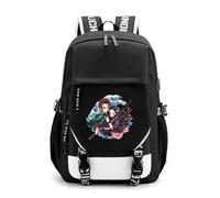 Unisex Backpack with USB Charging Port Anime Theme Demon Tanjiro Nezuko Slayers Laptop Daypacks Black School Bag
