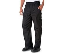 Unisex Baggy Style Men Women Chef Cook Pants Trouser with Draw String for Food Service, Bakers and Culinary Professional (Large) Black